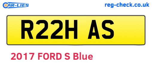 R22HAS are the vehicle registration plates.