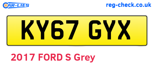 KY67GYX are the vehicle registration plates.
