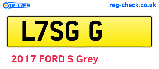 L7SGG are the vehicle registration plates.