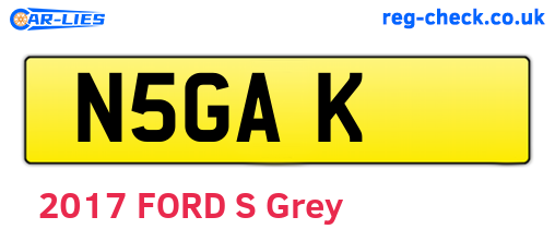 N5GAK are the vehicle registration plates.