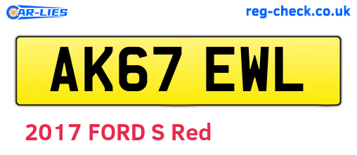 AK67EWL are the vehicle registration plates.