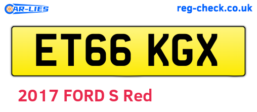 ET66KGX are the vehicle registration plates.