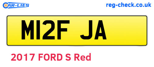 M12FJA are the vehicle registration plates.