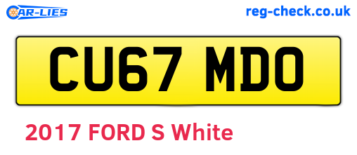 CU67MDO are the vehicle registration plates.