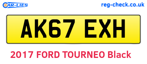 AK67EXH are the vehicle registration plates.