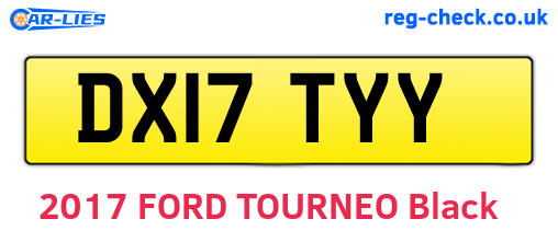 DX17TYY are the vehicle registration plates.