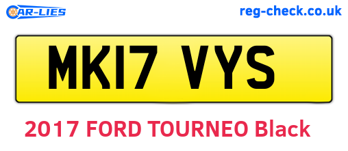 MK17VYS are the vehicle registration plates.
