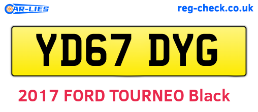 YD67DYG are the vehicle registration plates.