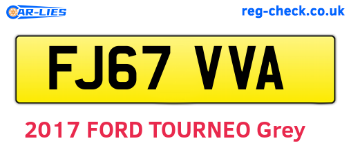 FJ67VVA are the vehicle registration plates.