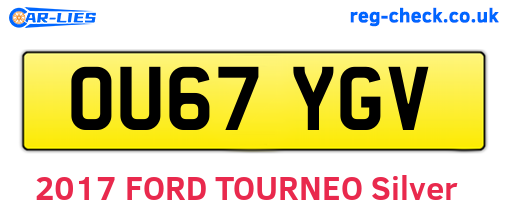OU67YGV are the vehicle registration plates.