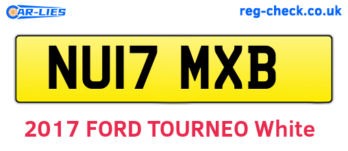 NU17MXB are the vehicle registration plates.