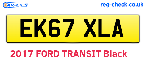 EK67XLA are the vehicle registration plates.