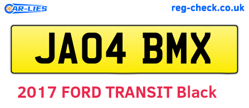 JA04BMX are the vehicle registration plates.