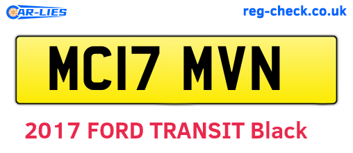 MC17MVN are the vehicle registration plates.