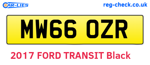 MW66OZR are the vehicle registration plates.