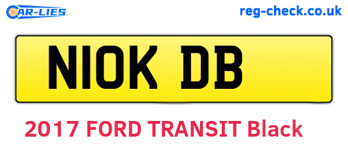 N10KDB are the vehicle registration plates.