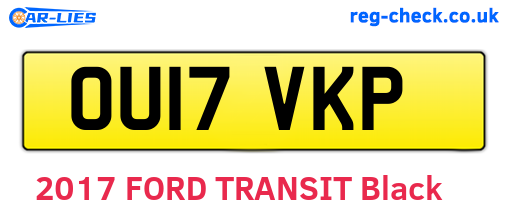 OU17VKP are the vehicle registration plates.