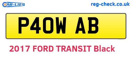 P40WAB are the vehicle registration plates.