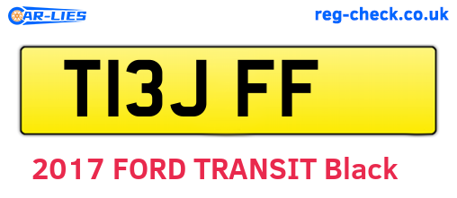 T13JFF are the vehicle registration plates.