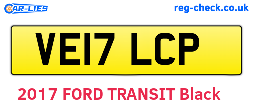 VE17LCP are the vehicle registration plates.