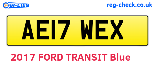 AE17WEX are the vehicle registration plates.
