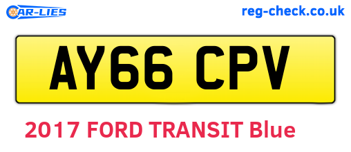 AY66CPV are the vehicle registration plates.
