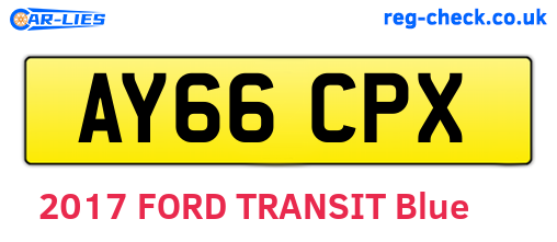 AY66CPX are the vehicle registration plates.