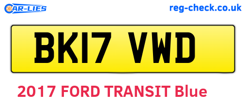 BK17VWD are the vehicle registration plates.