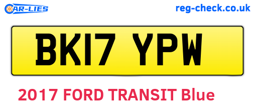 BK17YPW are the vehicle registration plates.