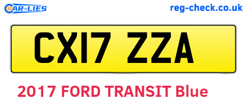 CX17ZZA are the vehicle registration plates.
