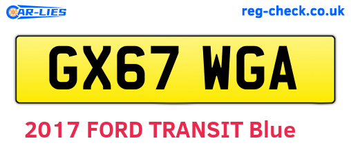 GX67WGA are the vehicle registration plates.