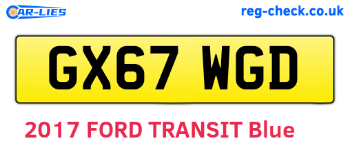 GX67WGD are the vehicle registration plates.