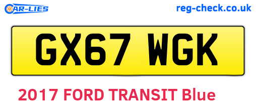 GX67WGK are the vehicle registration plates.