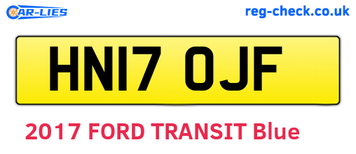 HN17OJF are the vehicle registration plates.