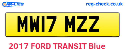 MW17MZZ are the vehicle registration plates.