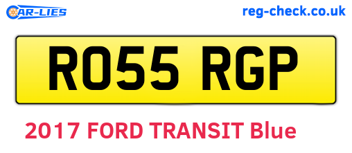 RO55RGP are the vehicle registration plates.