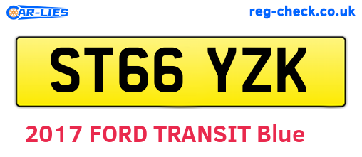 ST66YZK are the vehicle registration plates.