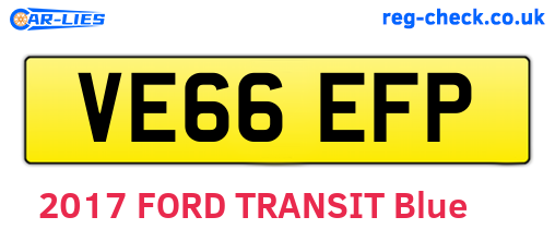 VE66EFP are the vehicle registration plates.