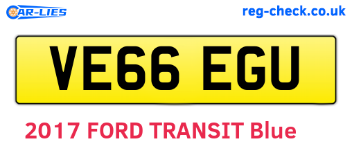 VE66EGU are the vehicle registration plates.