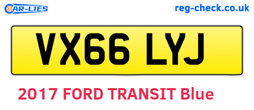 VX66LYJ are the vehicle registration plates.