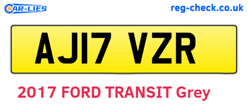 AJ17VZR are the vehicle registration plates.