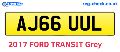 AJ66UUL are the vehicle registration plates.