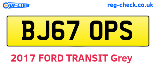 BJ67OPS are the vehicle registration plates.