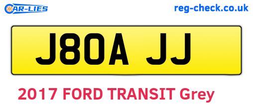 J80AJJ are the vehicle registration plates.