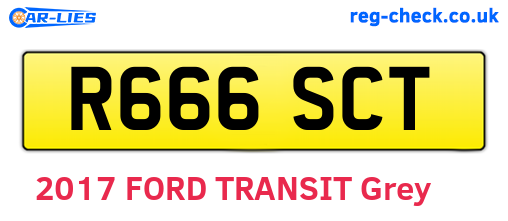 R666SCT are the vehicle registration plates.