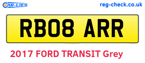 RB08ARR are the vehicle registration plates.
