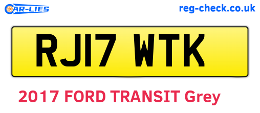 RJ17WTK are the vehicle registration plates.
