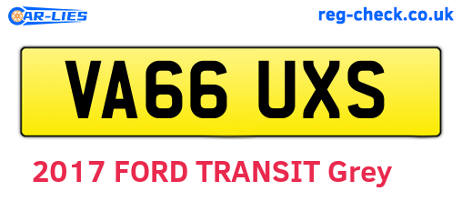 VA66UXS are the vehicle registration plates.