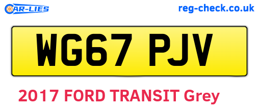 WG67PJV are the vehicle registration plates.