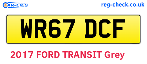 WR67DCF are the vehicle registration plates.